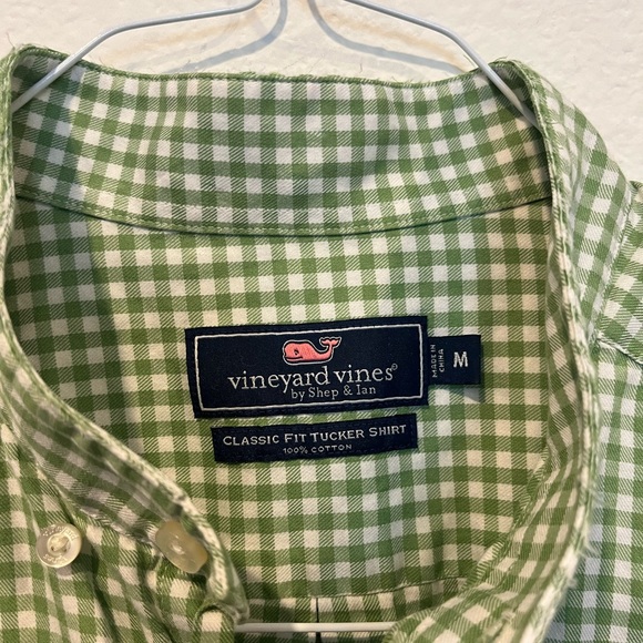 Vineyard Vines by Shep & Ian Classic Fit Tucker Shirt Men’s Size M Green‎ Check - Picture 2 of 5